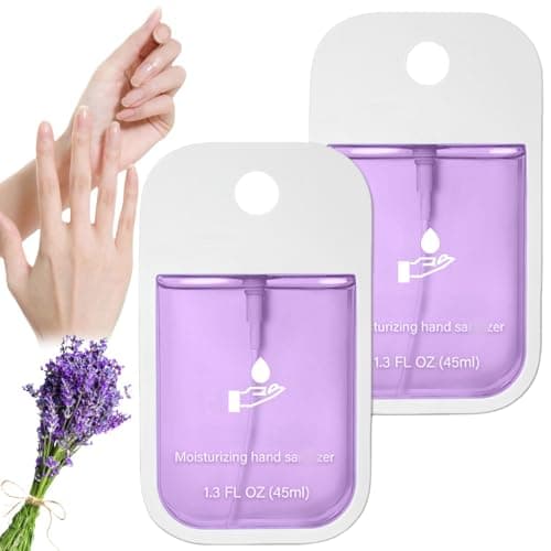 Image of 2PCS Mist Hydrating Hand Sanit-izer Spray for Adults,Cleanses Your Hands,Spray Hand Sanit-iser,Portable Travel Ha-nd Sanit-iser,Mini Ha-nd Sanit-iser Spr-ay,Natural Ha-nd Sanit-izer Spr-ay,Lavender