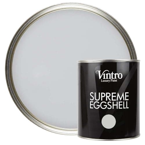 Image of Vintro Paint | Light Grey Eggshell Paint | for Walls | Wood | Trim | Satin Furniture Paint | Interior & Exterior Use. 1 Litre (Bidston Grey)
