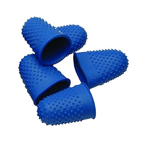 Image of Pack of 10 RUBBER THIMBLES Thimblettes Thimblette Size 1 BLUE