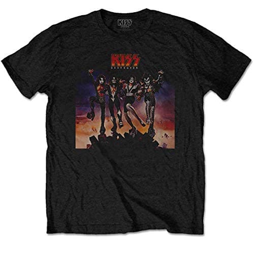 Image of Rockoff Trade Men's Kiss Destroyer T - Shirt, Black (Black Black), Small