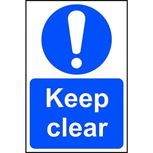 Image of Scan SCA0253 Self adhesive PVC sign - Keep clear - 200 x 300mm
