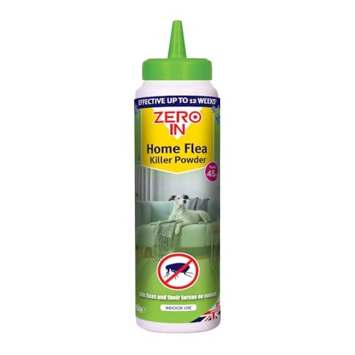 Image of Zero In Home Flea Killer Powder 450g - Fast Acting & Long-Lasting Flea Control for Homes & Pets - Safe for Furniture, Carpets, and Bedding