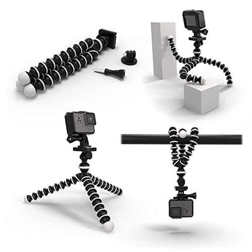 Image of Digicharge 10'' Octopus Flexible Tripod Camera + Action Cam Mount Stand w/Quick Release Plate, Compatible With Action Cams GoPro Lit Hero Hero13 13 Hero12 12 Max 2 11 DJI Osmo Action 5 Akaso