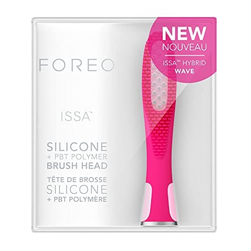 Image of FOREO ISSA Hybrid Wave Brush Head, Medical-Grade Silicone & PBT Polymer Bristles, 6-Months Lasting, Replaceable,Fuchsia