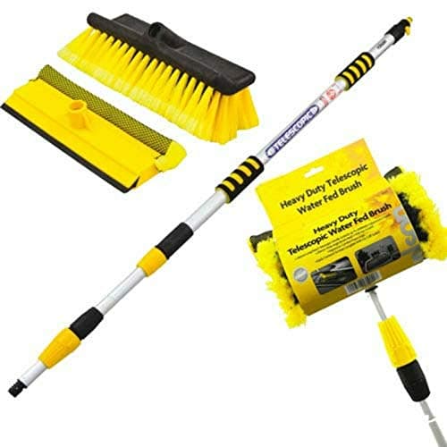 Image of Srendi® 3 Meter / 9 Feet Extending Telescopic Water Fed Home Windows Car Vans BRUSHS Wash Brush Cleaner