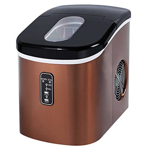 Image of Igloo Ice Maker Compact Countertop Automatic Ice Cube Maker Machine Quick Ice Making in 6 Minutes Round Ice Cubes 16kg Ice Making A Day with Intelligent Control Panel (Stainless Steel Bronze)