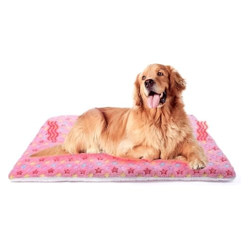 Image of Wsetyy Ultra Soft Dog Crate Mat 65 x 45 CM, Warm Dog Bed Mat Mattress, Plush Pet Blanket for Cats Small Dogs Pets (65 x 45 CM, Pattern-PK)