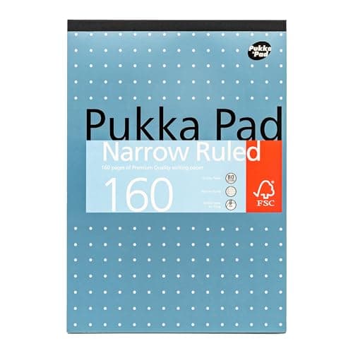 Image of Pukka A4 Refill Pad 160P Narrow Ruled - Pack of 6