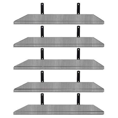 Image of Mardili Shelves Wood Wall Mounted Shelf, Rustic Shelves Set of 5（Gray）