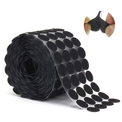 Image of DoGeek 1000pcs 20mm Self Adhesive Hook and Loop Dots, Waterproof DIY Movable Backing Fastening Tape, Double Sided Sticky Adhesive Pads for Home, School, Office (Black)