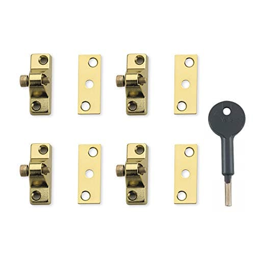 Image of Yale Locks 8K118 Economy Window Lock Electo Brass Finish Pack 4 Visi Pack