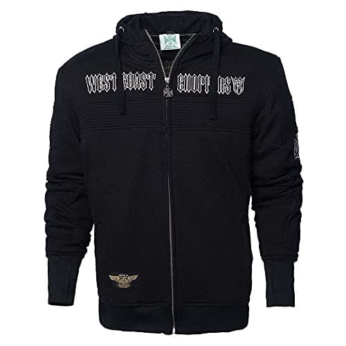 Image of West Coast Choppers Men Zip Hoodie CFL Riding, Color:Black, Size:S