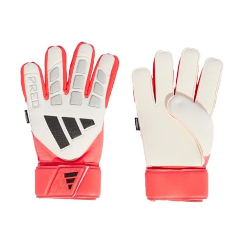 Image of adidas Unisex Predator Goalkeeper Glove Match FINGERSAVE, White/Lucid red/Black, 10