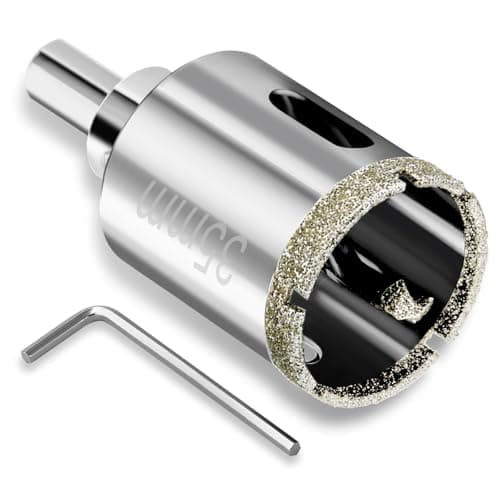 Image of Josaton 35mm Diamond Hole Saw with Pilot Drill Bit, Tile Hole Cutter with Diamond Surface Coating, Tile Drill Bit for Ceramic, Glass, Porcelain, Marble, Limestone, Fiberglass