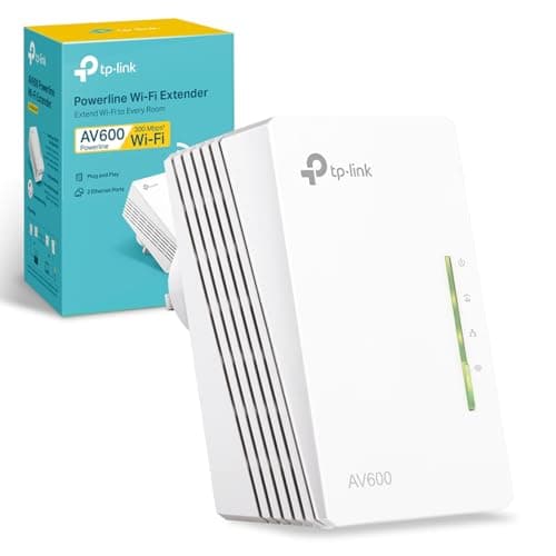 Image of TP-Link TL-WPA4220 AV600 Add-On Powerline Adapter, 2-Port Single N300 WiFi Extender Booster, Speeds up to 600Mbps, 2x Ethernet Ports, One-Touch Wi-Fi Configuration, Easy App Management