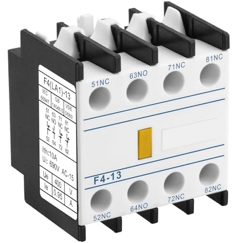 Image of Heschen AC Contactor Auxiliary Contact Blocks, F4-13, 4 Pole, 1NO 3NC Contacts, Front Mounting, Screw Connection, Fit CJX2 Series AC Contactor