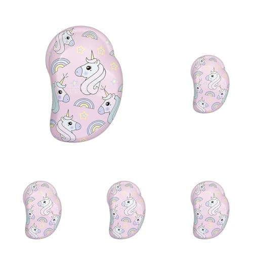 Image of Tangle Teezer |The Original Mini Detangling Hairbrush | Palm Size Perfect for Kids & Travelling | Ideal for Wet & Dry Hair |Reduces Flyaways | Unicorn Magic (Pack of 5)