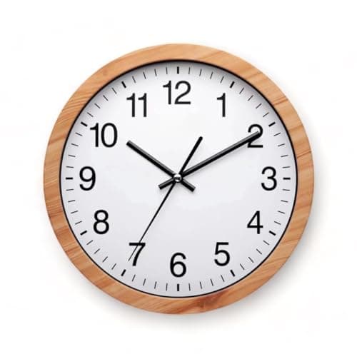 Image of Bargain Lovers Wooden Effect Wall Clock | Silent and Not Tickling Vintage Wall Clock for Living Room Bedroom Kitchen (30cm / 12")