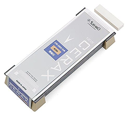 Image of Suehiro New Cerax CR-280-OR Size 3 Coarse Whetstone Japanese Ceramic Sharpening Stone for Adjustment of Nicked Edges, Nagura Included, 183 x 63 x 20 mm