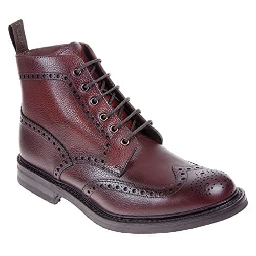 Image of Loake Men's Grain Leather Bedale Brogue Boots Brown 7.5