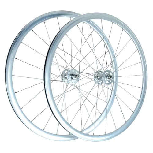 Image of LYYCX AuroraXQ 700C Bike Wheelset, Double V Brake Aluminum Alloy Front/Rear Wheel Reverse Mounted Single Speed Fixed Teeth For 700C * 20C-35C Tires(Silver)