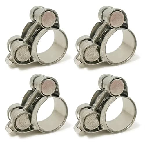 Image of 20-22mm T-Bolt Hose Clamps, Adjust Tube Clamps 304 Stainless Steel Heavy Duty Pipe Tube Clamps (4 Pcs)