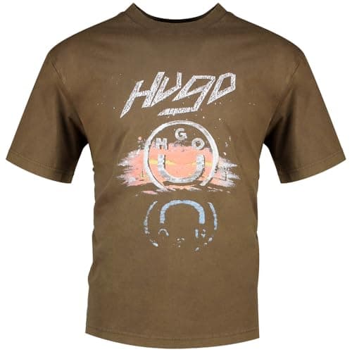 Image of Hugo Men's Noctornix 10272987 01 T-Shirt, Dark Brown 208, M