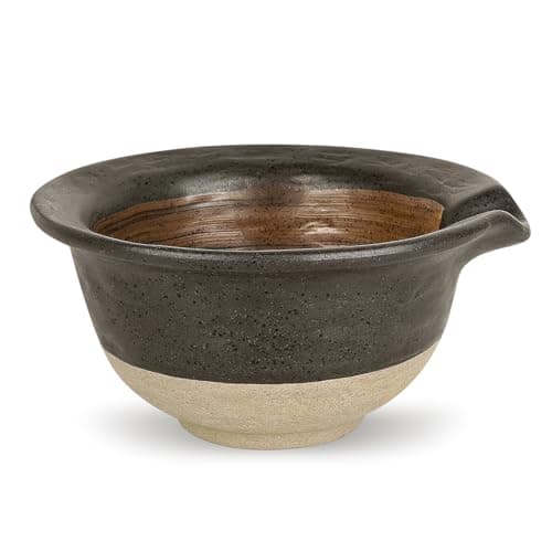 Image of Linkidea Inside Rough Ceramic Texture Shaving Bowl, Shaving Soap Lather Cup for Men, Beard Wet Razor Shave Cream Bowl (Black)