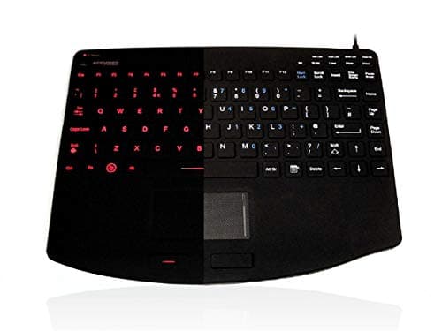 Image of AccuMed 540 VESA BACKLIT - USB Mini Sealed IP67 Antibacterial Medical/Clinical Keyboard with Touchpad and VESA Mounting