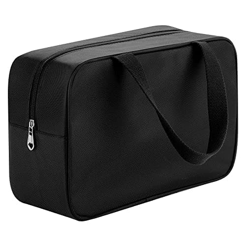 Image of HCFGS Full Size Toiletry Bag Hand-Held Large Cosmetic Bag Travel Makeup Bag Portable Large Wash Bag Waterproof Toiletry Kit Organizer for Women & Girl (Black)