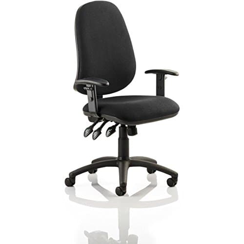 Image of Dynamic KC0035 Eclipse XL III Lever Task Operator Chair with Height Adjustable Arms - Black