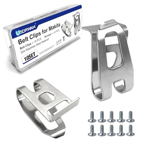 Image of Belt Clip for Makita, 10pcs 304 Stainless Steel Drill Tool Clips Hook Kit with Screws for Makita 251314-2 346449-3 324705-1 346034-2 346317-0 324553-8