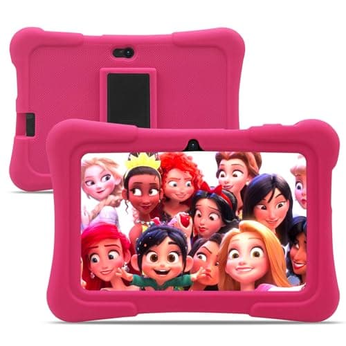 Image of PRITOM Kids Tablets 7 inch, 32 GB, 512GB Expand, Perfect Size for Toddler Tablet, WiFi, Dual Camera, Education, Games, Children Tablet with Parental Control (Pink)