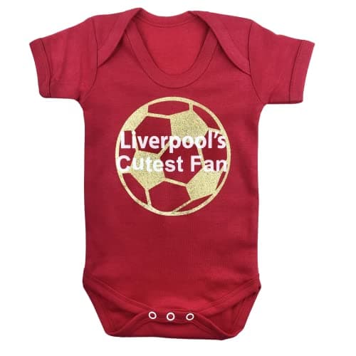 Image of Liverpool Football Newborn Baby Bodysuit, Cutest Fan Red Romper (3-6 Months)
