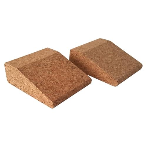 Image of SET of 2 / Pair of Yoga Cork Mini Wedges/Pocket size Cork Wedges, 100% Natural, Sustainable, Eco-Friendly and Non-Slip Yoga & Pilates Mini Wedges