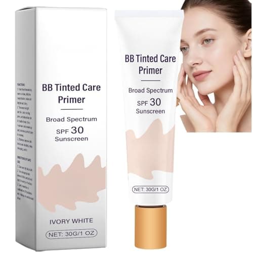 Image of BB Blur Tinted Moisturizer with SPF 30,Hydrating BB Cream Foundation&Tinted Primer,Lightweight Matte Finish,Sweat-Resistant for Natural Flawless Coverage,All-in-One Moisturiser Concealer(Ivory)