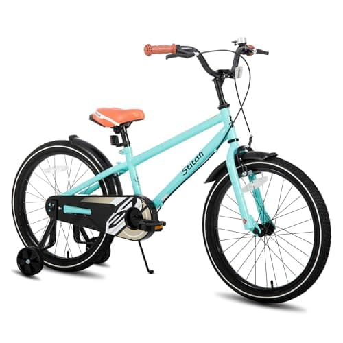 Image of STITCH 18 inch kids bike for 5-8 year old girls & boys, 18 inch kids bike with Stabilisers&kickstand, Green