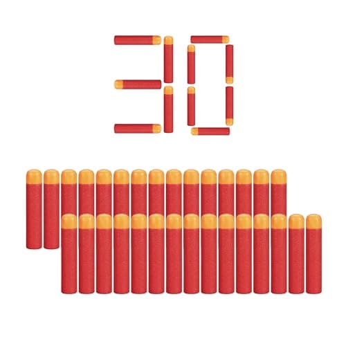 Image of Mega Nerf Refill Bullets Darts - Ammo Pack for Nerf N-strike Elite Series Toy Gun - replacement foam darts for Target Practice (30 Pack)