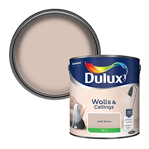 Image of Dulux Silk Emulsion Paint For Walls And Ceilings - Soft Stone 2.5 Litres