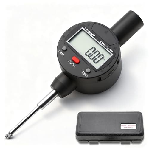 Image of AMTAST Digital Dial Indicator Aluminum Alloy Dial Test Gauge Range 0~25.4mm/1" Resolution 0.01mm/0.0005" Metric/Inch Conversion Electronic Indicator Gauge Digital Probe Indicator
