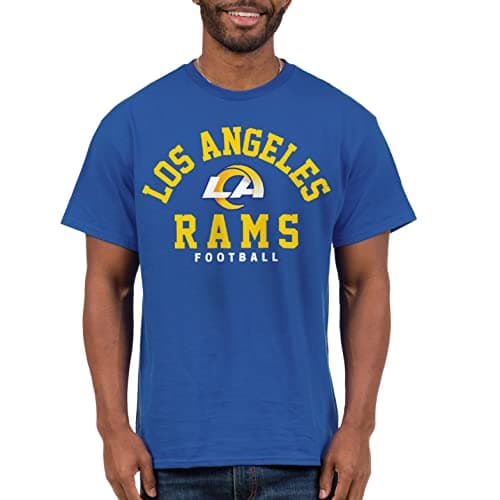 Image of Junk Food NFL - Los Angeles Rams - Classic Team Logo - Unisex Adult Short Sleeve Fan T-Shirt for Men and Women - Size Small