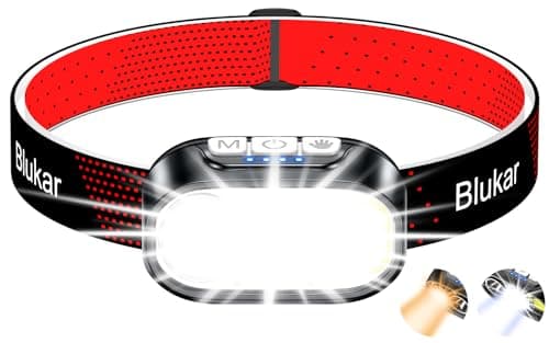Image of Blukar Head Torch Dual Color Temperatures, 2000L Super Bright Rechargeable Headlamp Headlight -Dimmable,12 Modes,Sensor Control,Waterproof, 30 Hrs Runtime for Power Cuts/Camping/Running/Hiking/Fishing