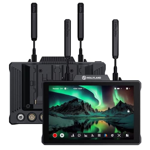 Image of Hollyland Pyro 7 Wireless HDMI SDI 7″ Monitor Transmitter Receiver, 4K30/1080p60 400m Range, 60ms Latency, Support Up to 4 Wireless Video Receivers, Auto Dual-Band Hopping with Waveform, LUTs, Duo