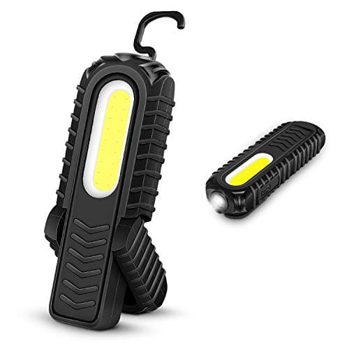 Image of shenkey Rechargeable Inspection Lamp, Super Bright 5W COB LED Flood Light and 3W LED Torch with Adjustable Stand, Hook and Magnet Base Work Light for Workshop, Auto and Emergency Use