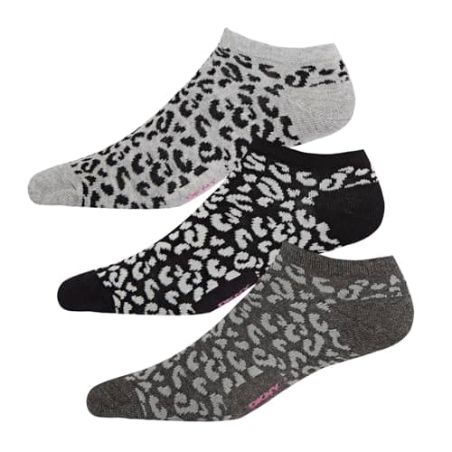 Image of DKNY Isla Women's Socks | Pack of 3 Cotton Socks For Women | Designer Ladies Socks | Comfortable And Breathable | Available In Black/Grey/Charcoal, Size 4-7