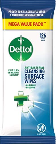 Image of Dettol Antibacterial Surface Cleaning Wipes (Pack of 126) - FT011