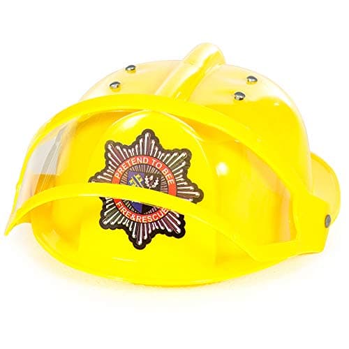 Image of PRETEND TO BEE Fire Fighter/Firefighters Helmet Dress Up Costume Accessory for Kids, Yellow, 3+ Years