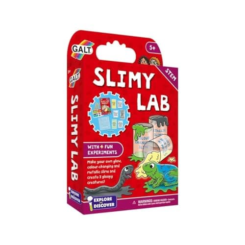 Image of Galt Slimy Lab-Explore and Discover Science Slime Making Kit with 4 Fun Experiments from Glow in the Dark to Slime Creatures-Educational STEM Science Kit,Slime Kit for Boys and Girls Ages 5 Years Plus