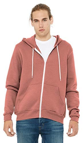 Image of Bella Canvas 3739 Unisex Poly-Cotton Fleece Full-Zip Hoodie Mauve L