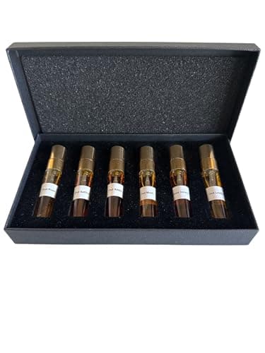 Image of Luxury Oud Perfume Spray Gift Set | 6 Fragrances Collection | 5ml Spray Each | Rose, Saffron, Musk, Leather, Oud Bakhoor | Unisex